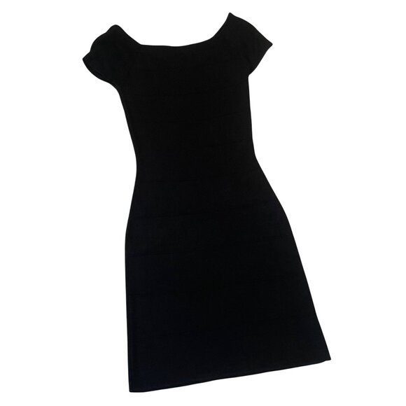Max Studio Black Cap Sleeve Bandage Dress M Womens stretch - Picture 3 of 8